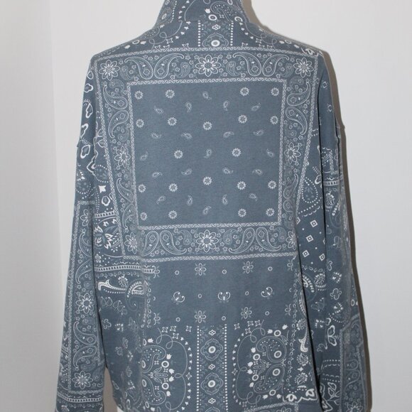 Quicksilver Bandana ZipFront Sweatshirt Jacket Waffle Embossed Lined Oversized L - Picture 5 of 7